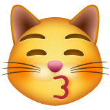 How emoji kissing cat displayed on WhatsApp