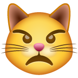 How emoji pouting cat displayed on WhatsApp