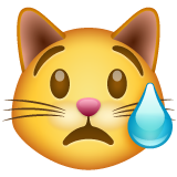 How emoji crying cat displayed on WhatsApp