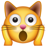 How emoji weary cat displayed on WhatsApp