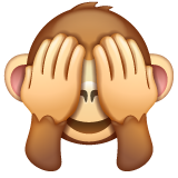 How emoji see-no-evil monkey displayed on WhatsApp