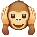 How emoji hear-no-evil monkey displayed on WhatsApp