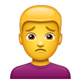 How emoji man frowning displayed on WhatsApp