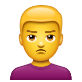 How emoji man pouting displayed on WhatsApp