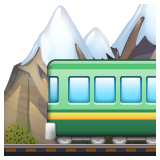 How emoji mountain railway displayed on WhatsApp