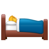 How emoji person in bed displayed on WhatsApp