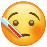 How emoji face with thermometer displayed on WhatsApp