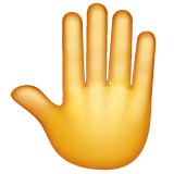 How emoji raised back of hand displayed on WhatsApp