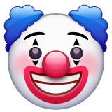 How emoji clown face displayed on WhatsApp