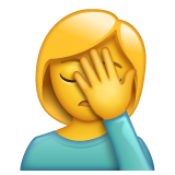 How emoji woman facepalming displayed on WhatsApp