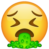 How emoji face vomiting displayed on WhatsApp