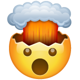 How emoji exploding head displayed on WhatsApp