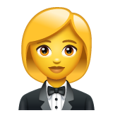 How emoji woman in tuxedo displayed on WhatsApp