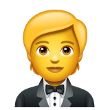 How emoji person in tuxedo displayed on WhatsApp