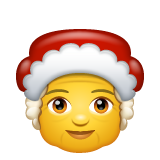 How emoji Mrs. Claus displayed on WhatsApp