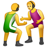 How emoji men wrestling displayed on WhatsApp