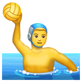 How emoji man playing water polo displayed on WhatsApp