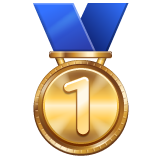 How emoji 1st place medal displayed on WhatsApp