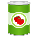 How emoji canned food displayed on WhatsApp