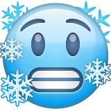 How emoji cold face displayed on WhatsApp