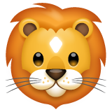 How emoji lion displayed on WhatsApp