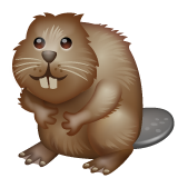 How emoji beaver displayed on WhatsApp