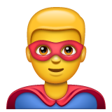 How emoji man superhero displayed on WhatsApp