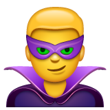 How emoji man supervillain displayed on WhatsApp