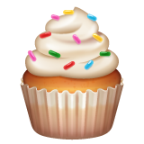 How emoji cupcake displayed on WhatsApp