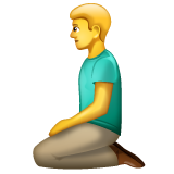 How emoji man kneeling displayed on WhatsApp