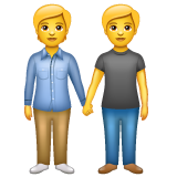 How emoji people holding hands displayed on WhatsApp