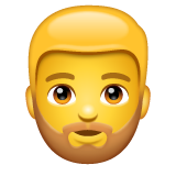 How emoji person: beard displayed on WhatsApp