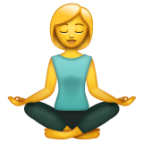 How emoji woman in lotus position displayed on WhatsApp