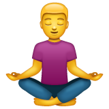 How emoji man in lotus position displayed on WhatsApp