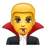 How emoji man vampire displayed on WhatsApp