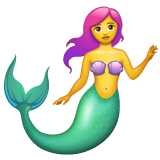 How emoji mermaid displayed on WhatsApp