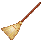 How emoji broom displayed on WhatsApp