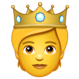 How emoji person with crown displayed on WhatsApp