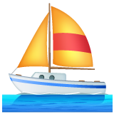 How emoji sailboat displayed on WhatsApp