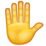 How emoji raised hand displayed on WhatsApp