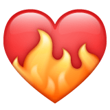 How emoji heart on fire displayed on WhatsApp